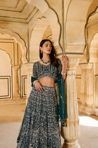 Enchanting Emerald Lehenga