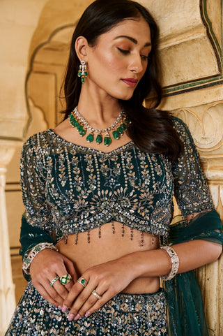 Enchanting Emerald Lehenga