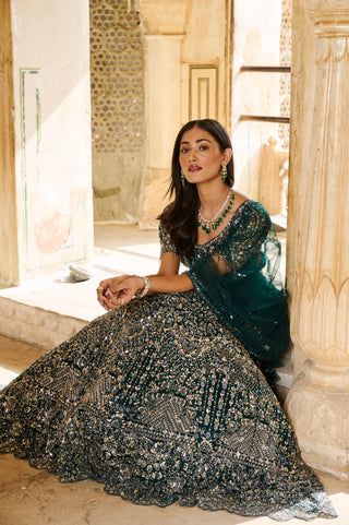Enchanting Emerald Lehenga