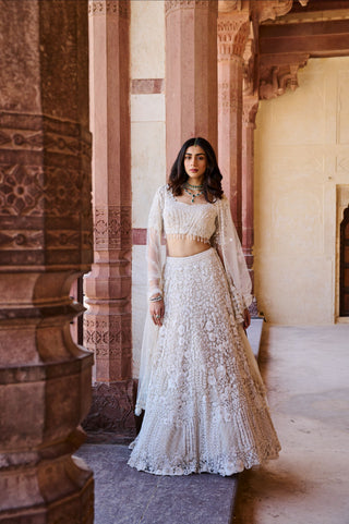 Imperial Pearl White Lehenga