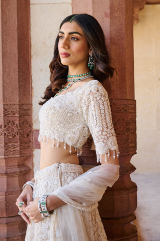 Imperial Pearl White Lehenga