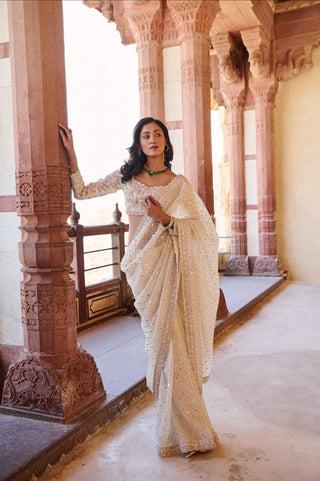 Noor-e-Ivory Saree Set
