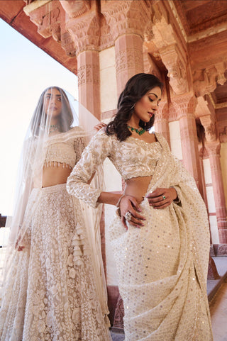 Noor-e-Ivory Saree Set