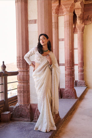 Noor-e-Ivory Saree Set