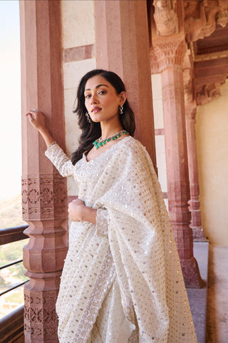 Noor-e-Ivory Saree Set