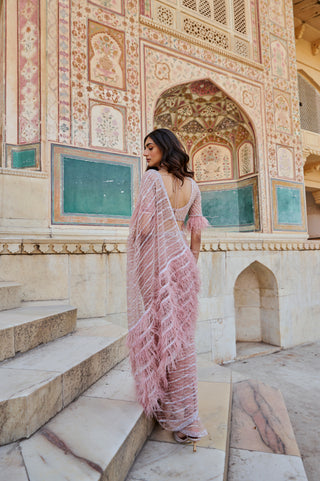 Soft Pastel Pink Saree