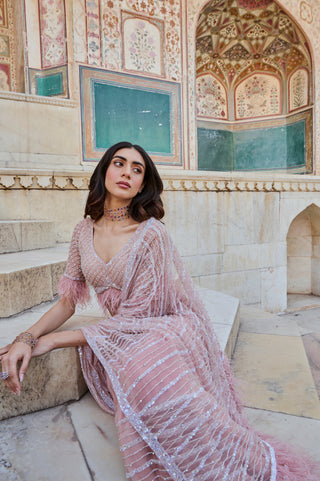 Soft Pastel Pink Saree