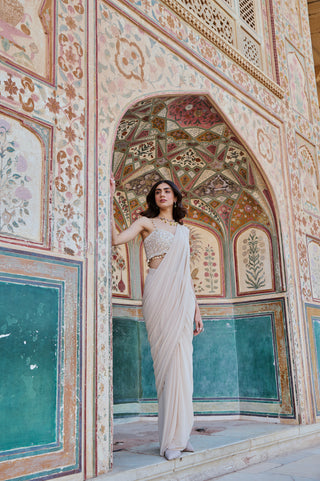 Light Beige Drape Saree