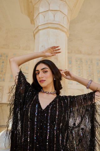 Black Embellished Kaftan