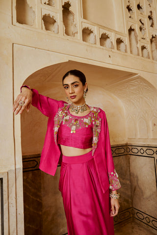 Fuchsia Bloom Jacket Set
