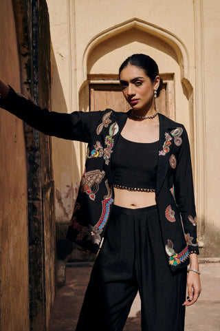 Noir Patchwork Jacket Set