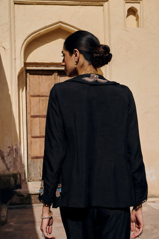 Noir Patchwork Jacket Set