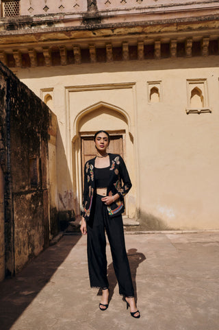 Noir Patchwork Jacket Set