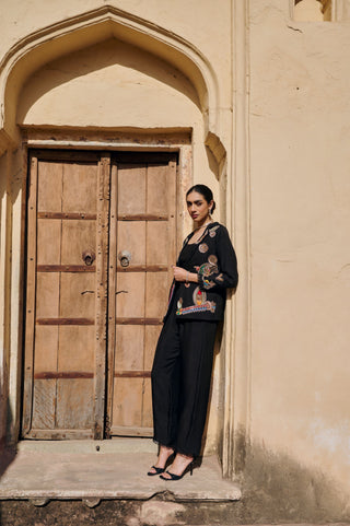 Noir Patchwork Jacket Set