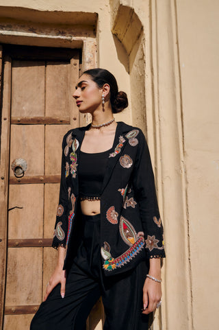 Noir Patchwork Jacket Set