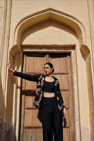 Noir Patchwork Jacket Set