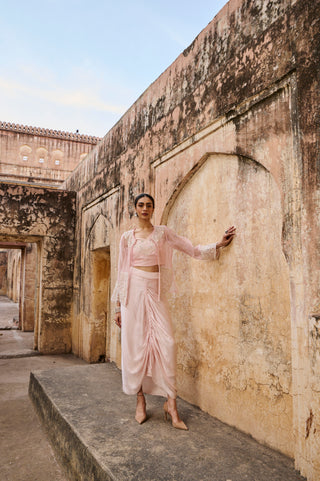 Pearl Emebelished Jacket Skirt Set