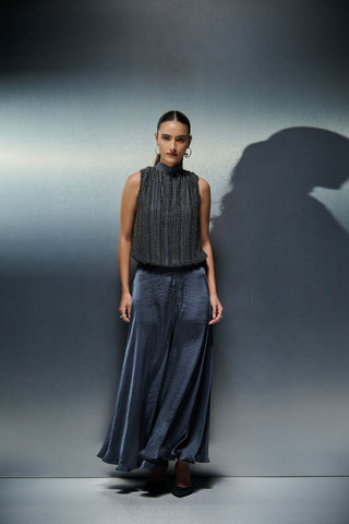 Slate Satin Pants