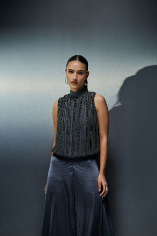 Slate Satin Pants