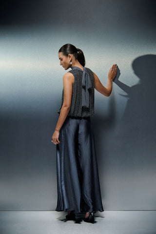 Slate Satin Pants