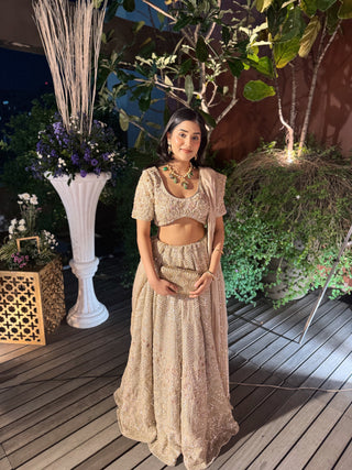 Champagne Celeste Lehenga