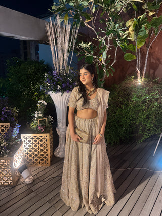 Champagne Celeste Lehenga